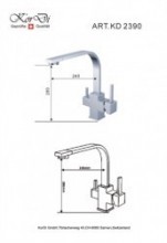 Смеситель для кухни с функцией подключения фильтрующей системы воды KorDi KD 2390-D19 White