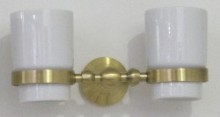 Двойной металлический держатель со стаканами KorDi KD 6902 Bronze